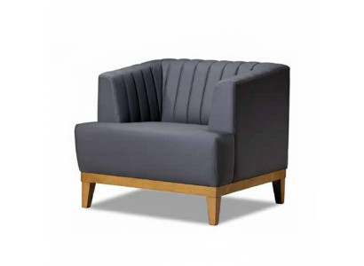 Grauer Clubsessel Designer Stoffsessel Edler Wohnzimmer Ohrensessel