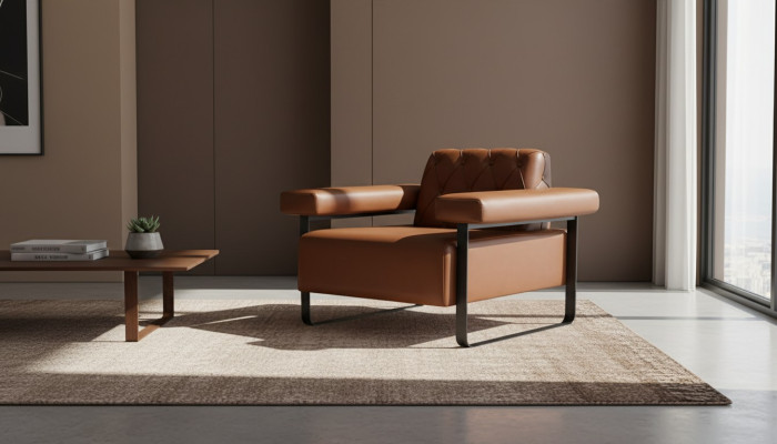Sessel Braun 1-Sitzer Chesterfield Design Modern Orignal Vielseitig