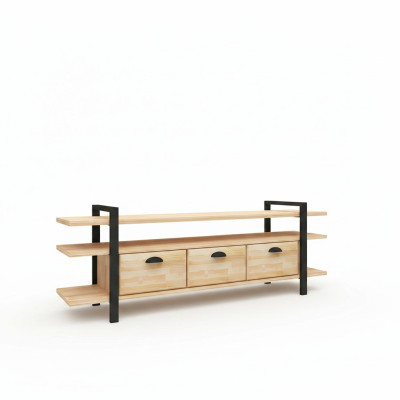 Beiger TV-Ständer Stilvolles RTV Luxuriöser Wohnzimmer Holz Lowboard