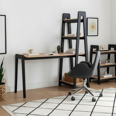 Schwarz-Brauner Kompakter Laptoptisch Designer Schreibtisch Luxus Möbel