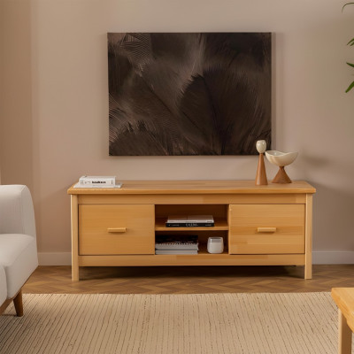 Stilvoller Beiger TV-Ständen Schubladen Kommode Designer Holz Lowboard