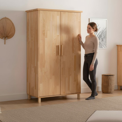 Hochwertiger Beiger Kleiderschrank Edler 2-türiger Schlafzimmer Schrank
