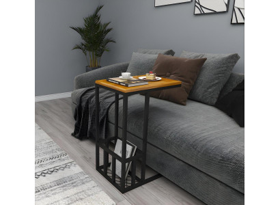 Brauner Sofatisch Designer Beistelltische Robuste Metallfüße
