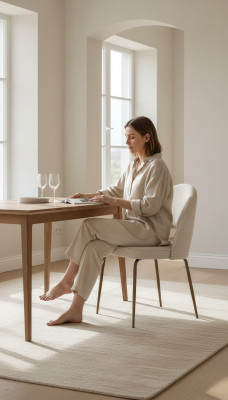 Beiger Esszimmer Stuhl Designer Polster Stühle Holzgestell Lehnstühle