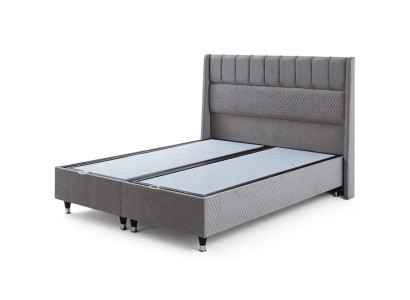 Schlafzimmer Graues Textilbett Designer Rechteckige Form Doppelbett Neu