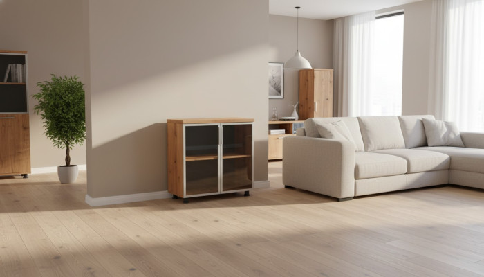 Aktenschrank mit Glastüren Braun Einfarbig Einlegenboden Arbeitszimmer