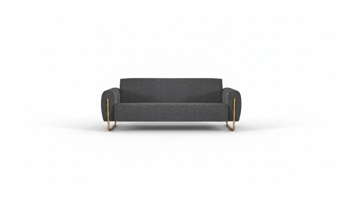 Stoffsofa 3-Sitzer Grau Farbe Einfarbig Modern Design Stil Arbeitszimmer