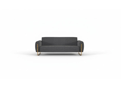 Stoffsofa 3-Sitzer Grau Farbe Einfarbig Modern Design Stil Arbeitszimmer