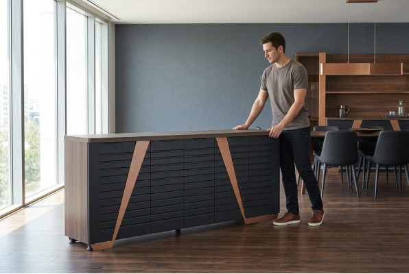 Sideboard Aktenschrank Rechteck Form Schwarz Einfarbig Modern Design