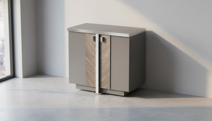 Kommode Modern Design Stil Grau Aktenschrank Einfarbig Stauraum Türen