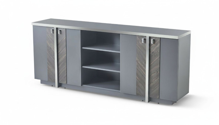 Sideboard Aktenschrank Modern Design Rechteckig Form Grau Einfarbig Stil