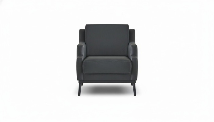 Sessel Dunkelgrau Einfarbig Modern Stil Design Arbeitszimmer Wohnzimmer