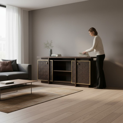Sideboard Aktenshcrank Braun Arbetiszimmer Wohnzimmer Modern Rechteckig