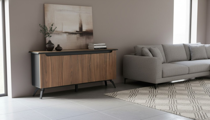 Modernes Braunes Arbeitszimmer Sideboard Luxuriöse Büro Holz Möbel Neu