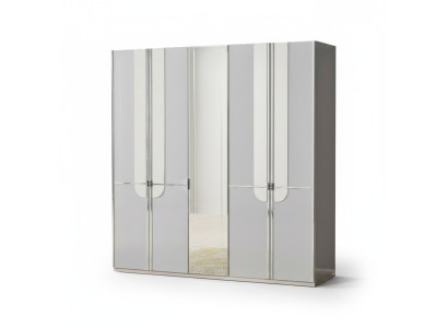 Kleiderschrank Spiegel Schrank Schlafzimmerschrank Grau Holzschrank