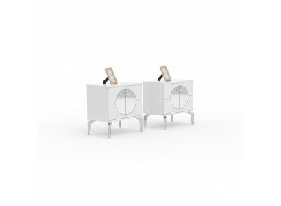 Nachttische Nachtkommoden Grau Tische Schlafzimmer Set 2tlg Nachttisch Set