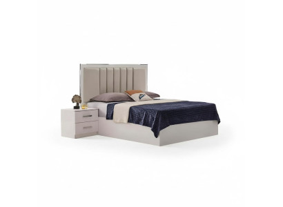 Schlafzimmerbett Bettrahmen Doppelbett Bett Holzbett Beige Schlafplatz