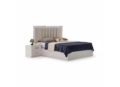 Schlafzimmer Garnitur Doppelbett Moderne Bett Nachttische 3tlg Beige
