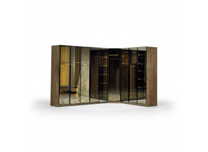 Kleiderschrank Schlafzimmer Eckkleiderschrank Schrank Glasschrank Modern Loft