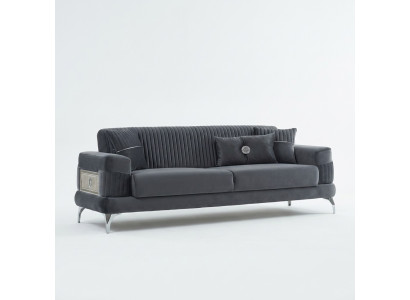 Stoffsofa Couch Luxus Dreisitzer Polstersofa Sofa 3 Sitzer Grau Couchen