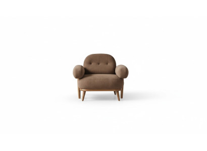 Brauner Einsitzer Wohnzimmer Polstersessel Textil 1-Sitzer Edle Möbel