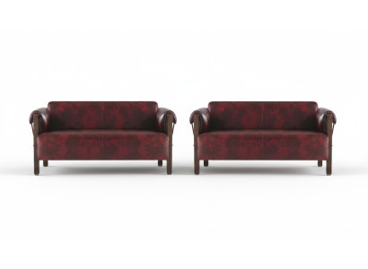 Ledersofas 2-Sitzer Bordeaux Leder Sitzmöbel Sofa-Set Sofas Modern
