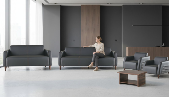 Ledersofas Schwarz 3-Sitzer 2-Sitzer Sessel Braun Couchtisch Couch Weich