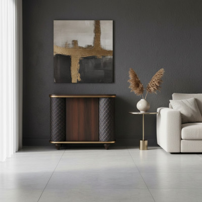 Kommode Rechteckig Sideboard Braun Schwarz Türen Modern Aktenschrank