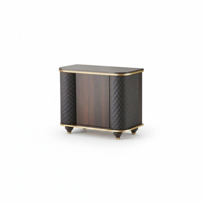 Kommode Rechteckig Sideboard Braun Schwarz Türen Modern Aktenschrank