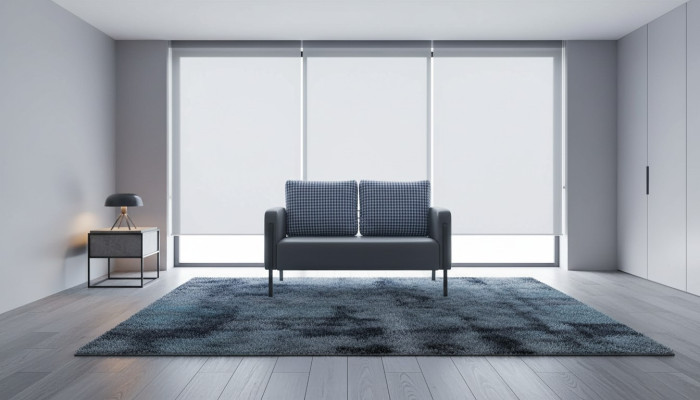 Ledesofa Polster 2-Sitzer Grau Blau Edelstahl Modern Kissen Sofa Couch