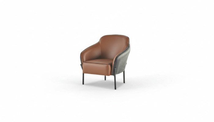Sessel Braun Schwarz Lehnsessel Modern Leder Edelsathl 1-Sitzer Weich