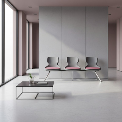 Büroeinrichtung Bürostühle Arbeitszimmer Schwarz Bordeaux 3-Sitzer Modern