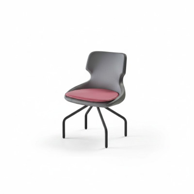 Stuhl Arbeitszimmer Schwarz Bürostuhl Bordeaux Modern Leder Edelstahl