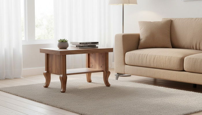 Couchtisch Braun Einlegeboden Regal Rechteckig Klassisch Holz Wohnzimmer