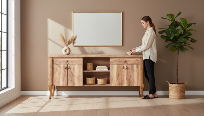 Sideboard Braun Stauraum Arbeitszimmer Wohnzimmer Rechteckig Klassisch