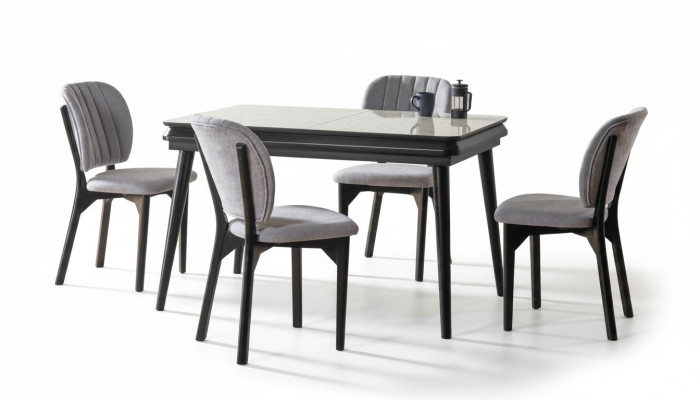 Esstisch 4 x Stühle Esszimmer Set Essgruppe Luxus Stuhle Tisch 5tlg.