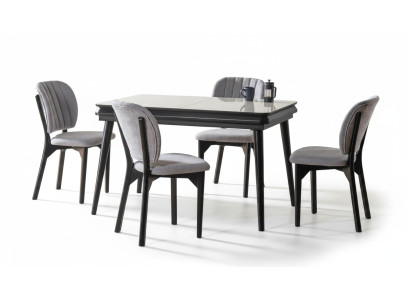 Esstisch 4 x Stühle Esszimmer Set Essgruppe Luxus Stuhle Tisch 5tlg.