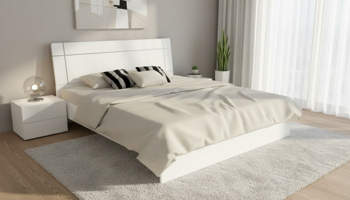 Bett Schlafzimmer Doppelbett 160сm Matratze weiß moderner Stil Holz