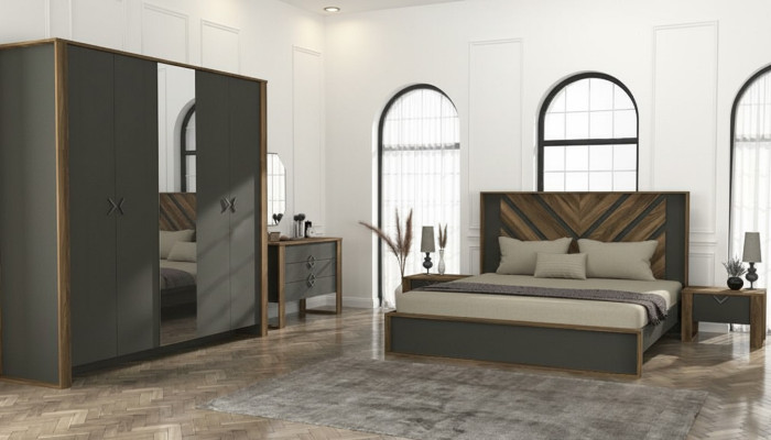 Schlafzimmereinrichtung Schlafzimmer Set Komplettschlafzimmer Modern 5tlg