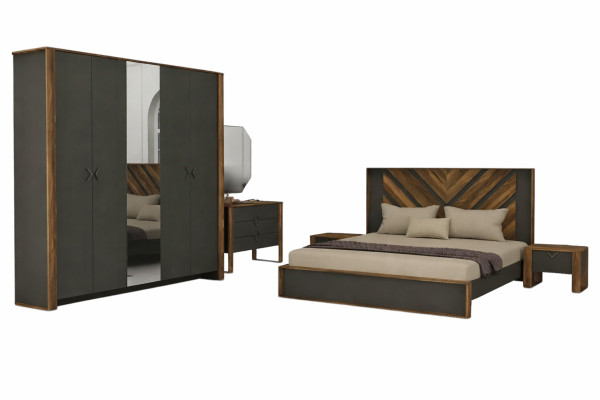 Schlafzimmereinrichtung Schlafzimmer Set Komplettschlafzimmer Modern 5tlg