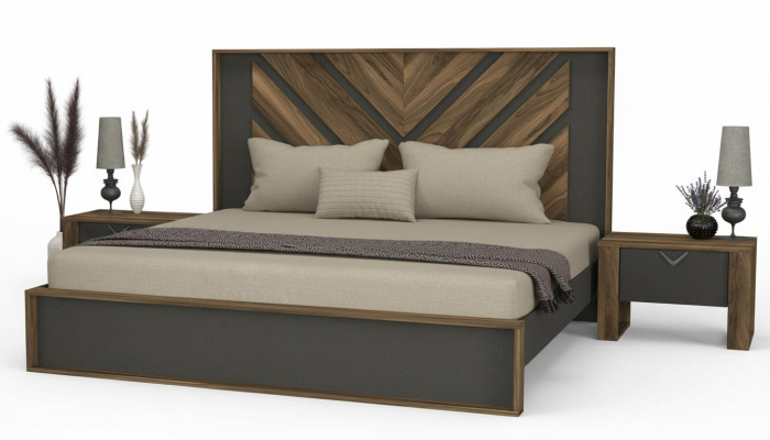 Schlafzimmermöbel Schlafzimmereinrichtung Schlafzimmer Bett Nachttische 3tlg