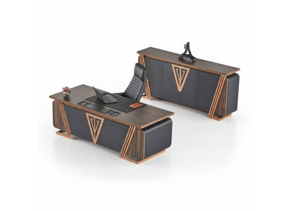 Büroeinrichtung Schreibtisch Bürostuhl Sideboard Schwarz Braun Bürotisch