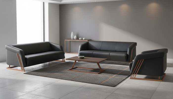 Ledersofas Couch 3-Sitzer Sessel Couchtisch Sofa-Set Sofagarnituren