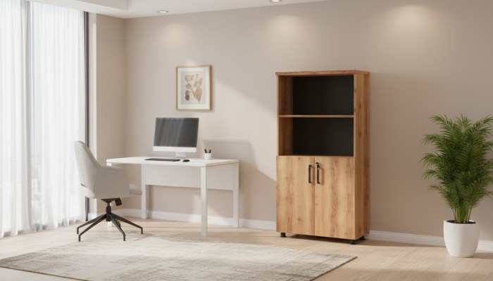 Aktenschrank Türen Regale Naturlich Modern Braun Holz Büroeinrichtung