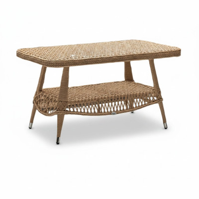 Couchtisch Luxus Braun Moderner Tisch Design Kaffeetisch Rattan Beistell
