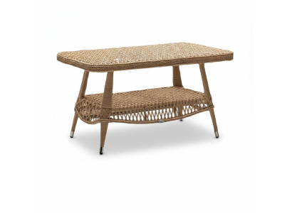 Couchtisch Luxus Braun Moderner Tisch Design Kaffeetisch Rattan Beistell
