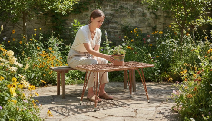 Couchtisch Braun Beistelltisch Gartenmöbel Design Luxus  Möbel Kaffeetisch