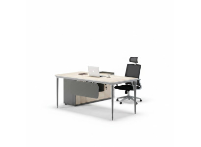 Arbeitstisch Komplettbüro Arbeitszimmermöbel Büroschrank Grau Holz Set