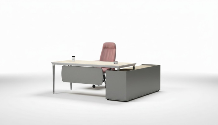 Arbeitstisch Ecke Tisch Bürotisch Schreibtisch Büromöbel Holz Grau