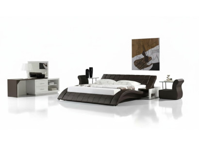 Bett Braun Schlafzimmer JV Möbel Liegefläche 180x200 Schlafzimmer Kunstleder